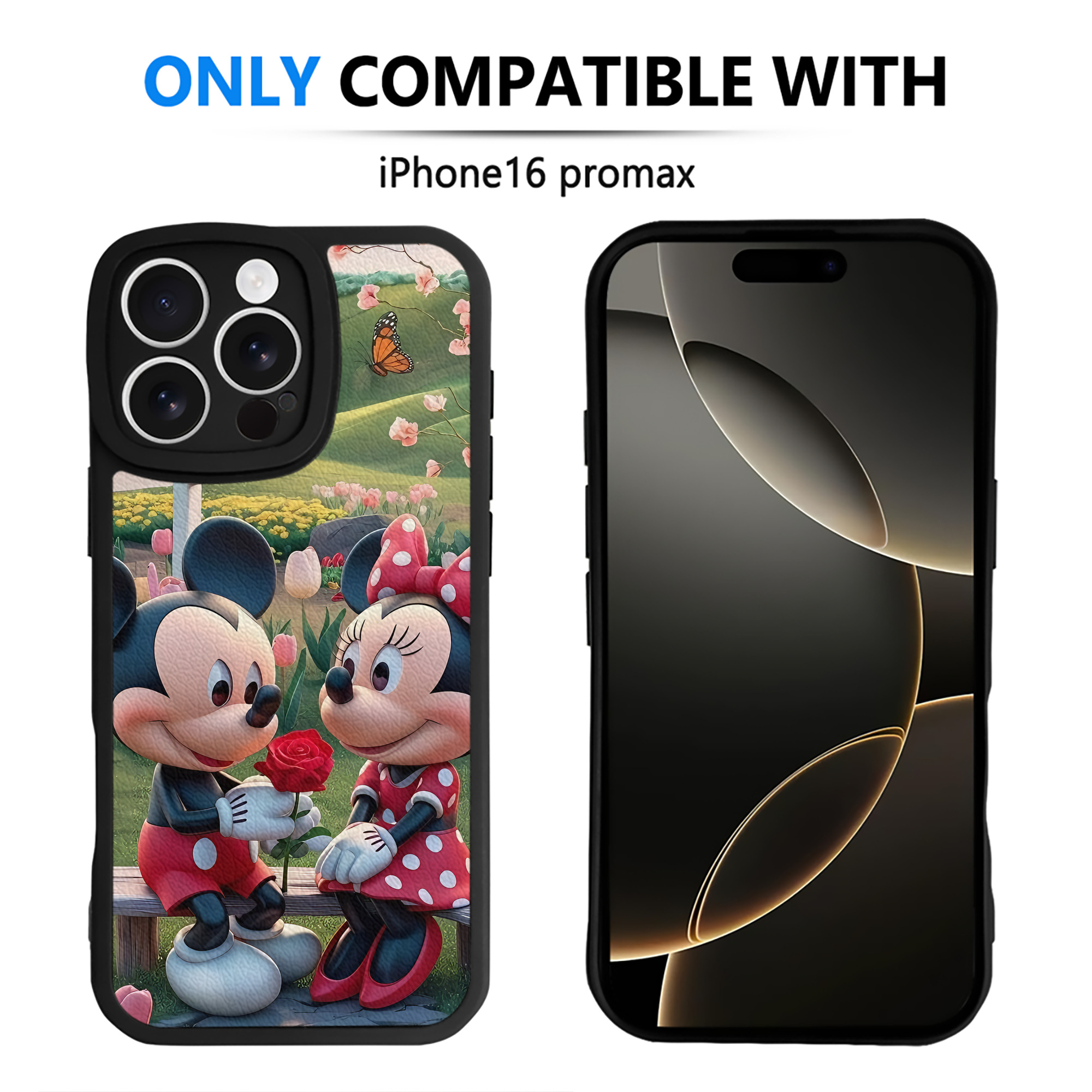 （画像用） ミッキーマウス Mickey Mouse 【iPhone 16シリーズ対応】シリコンスマホケース（レザー調） 材質：シリコン